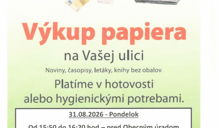 Fotka - Výkup papiera 31.8.2026