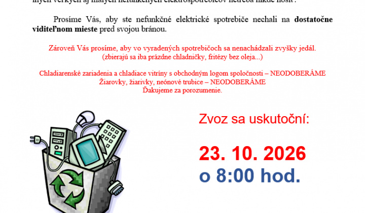 Fotka - Zber starých elektrospotrebičov